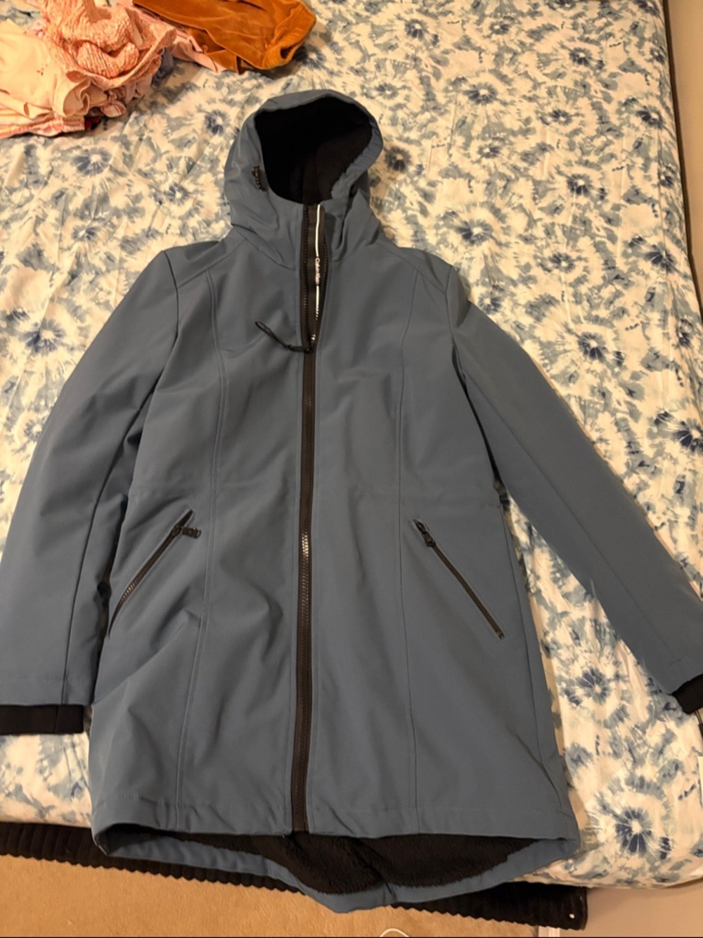 Calvin Klein Hooded Softshell Jacket in Slate Blue
